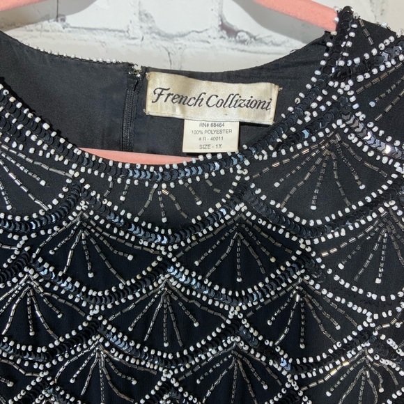 Vintage French Collizioui Beaded Dress Size 1X - Picture 4 of 4